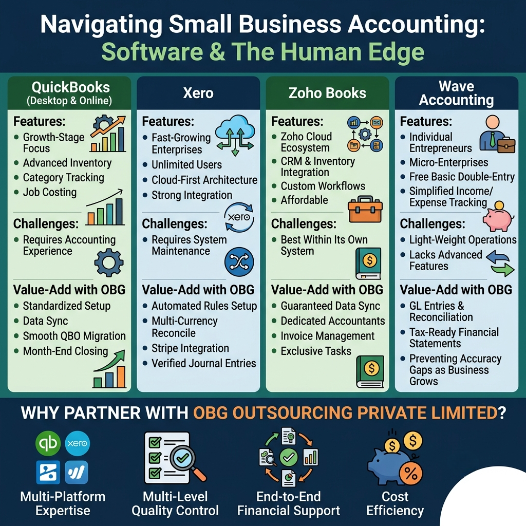 QuickBooks Xero Zoho Wave Outsourcing Match
