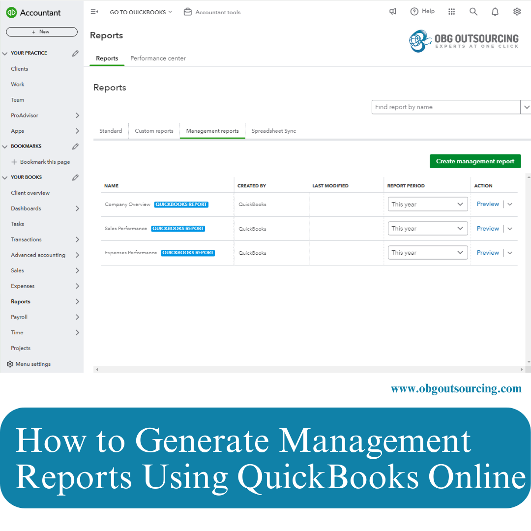 How to Generate Management Reports Using QuickBooks Online