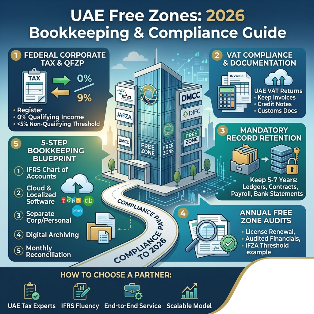 Free Zone Bookkeeping Setup in the UAE for 2026